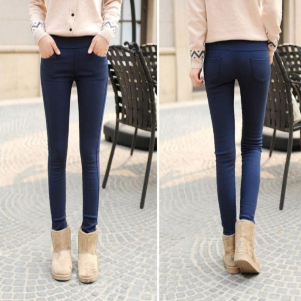 Thick Warm High Waist Streetwear Skinny Pencil Pants | Body Central