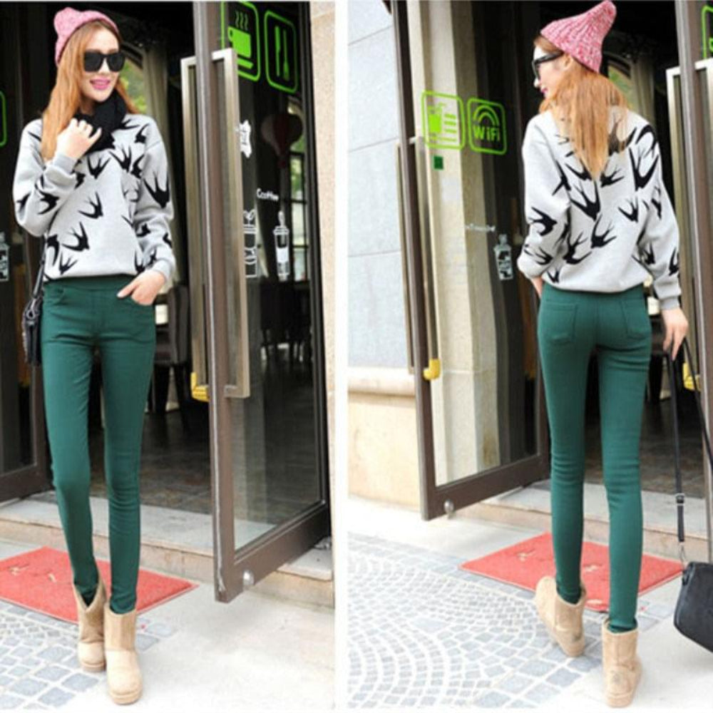 Thick Warm High Waist Streetwear Skinny Pencil Pants | Body Central
