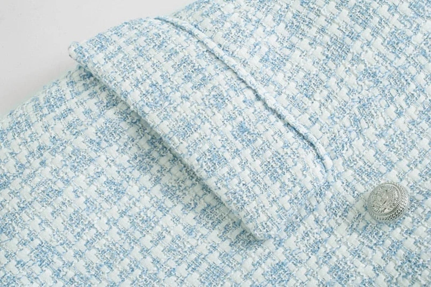 Tweed Turn-down Collar Double Breasted Pockets Jacket | Body Central