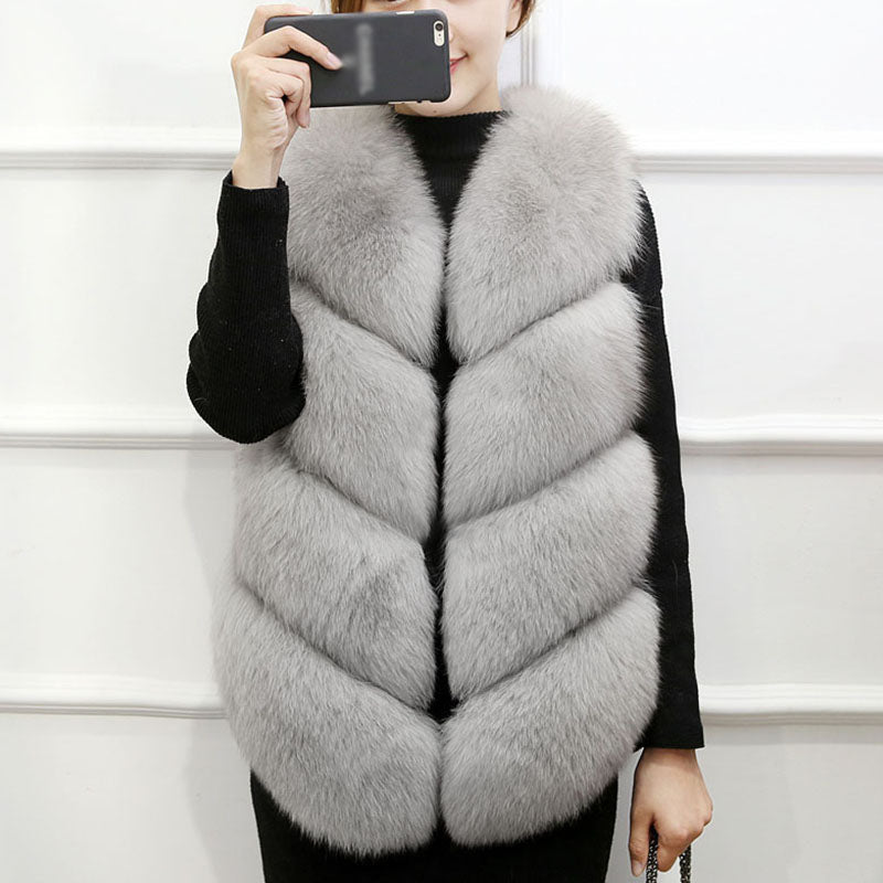 Faux Fur Vest Soft Waist Coats Sleeveless Jacket Outerwear - Body Central Store