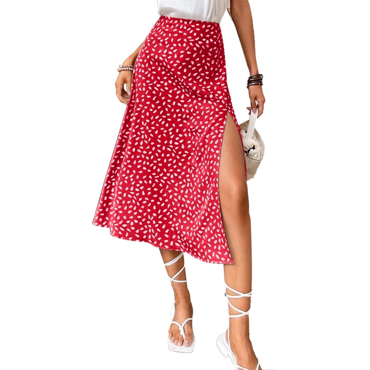 Boho Split Thigh Allover Print Skirt - Body Central