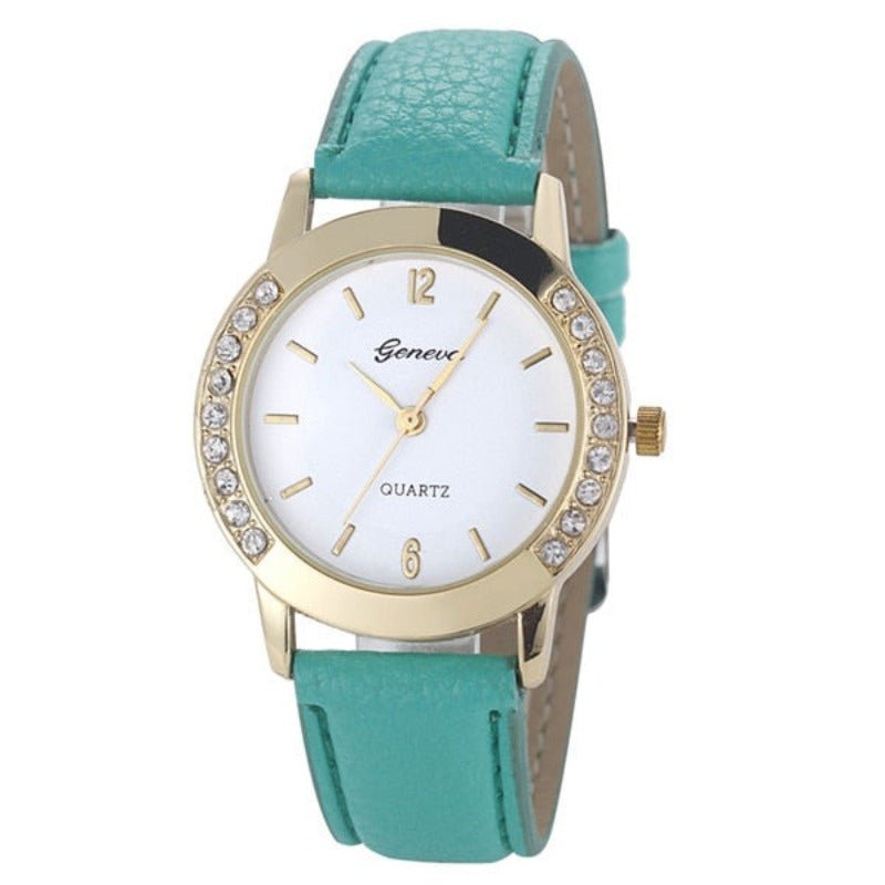 Branded Women Leather Quartz Watch - Body Central
