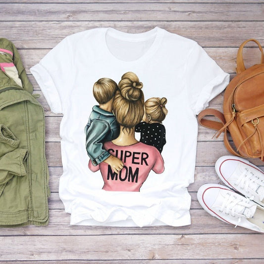 Cartoon Super Mom T-shirt - Body Central