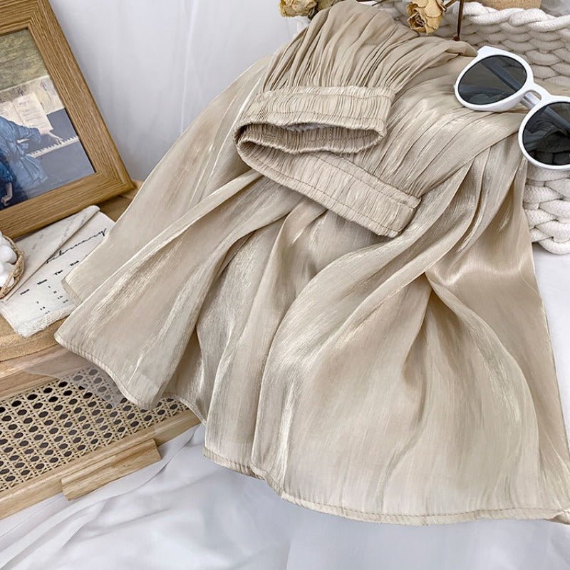 Elastic High Waist A - Line Midi Skirt - Body Central