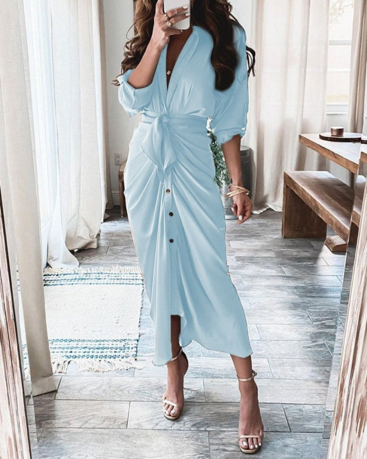 Elegant Bandage Mid-Calf-Length Dress - Body Central