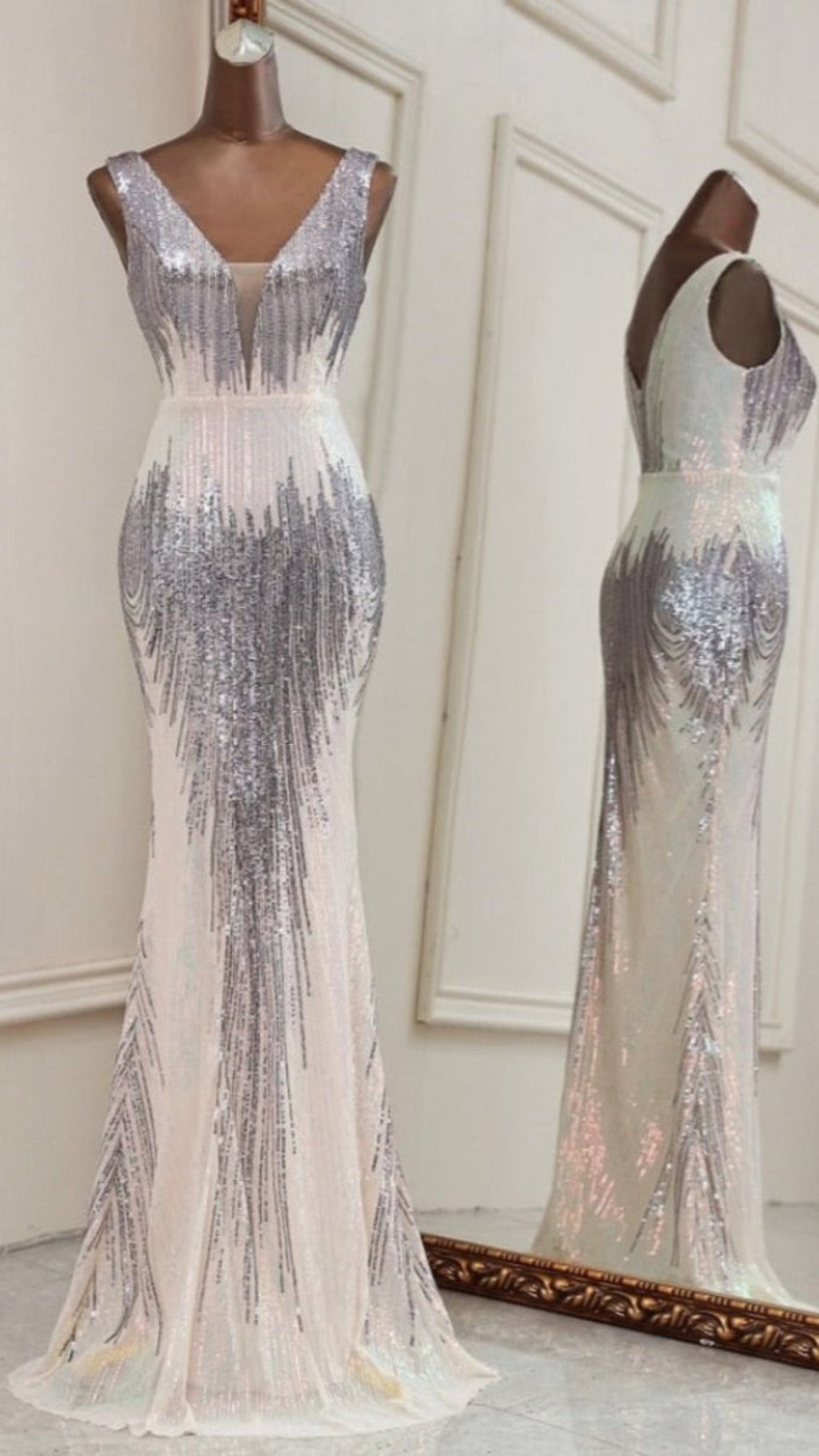 Elegant Deep V neck Evening Dress - Body Central