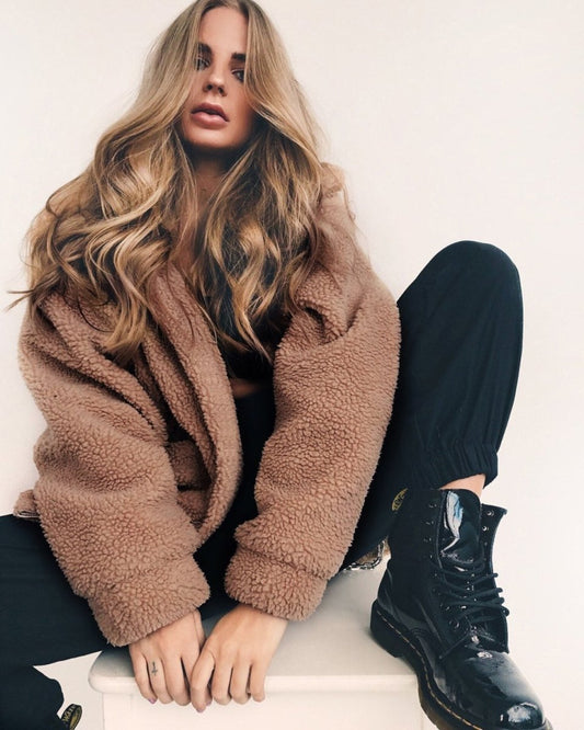 Elegant Faux Fur Warm Zipper Jacket Plush Overcoat - Body Central