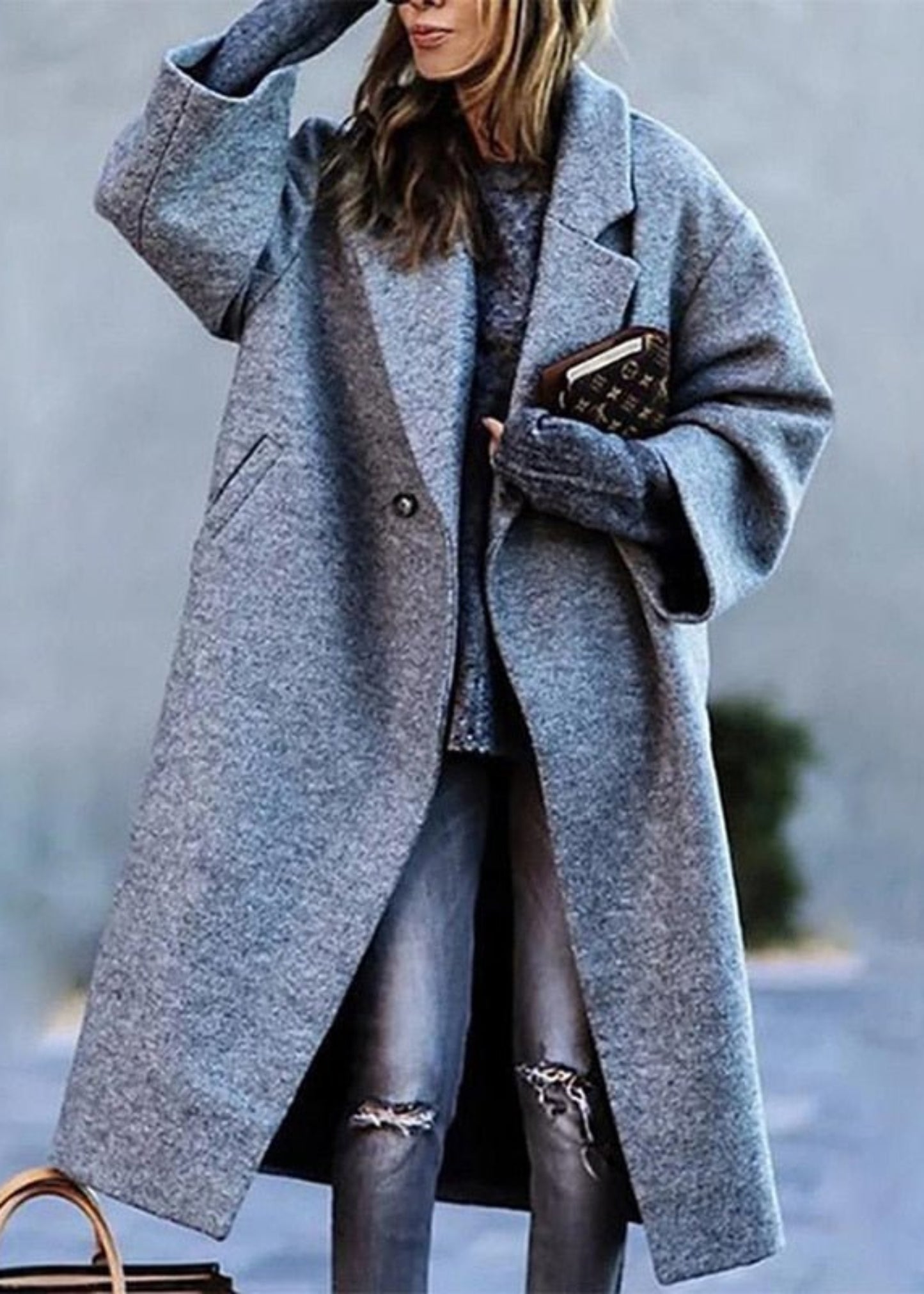 Elegant Outwear Single Button Loose Wool Coat - Body Central