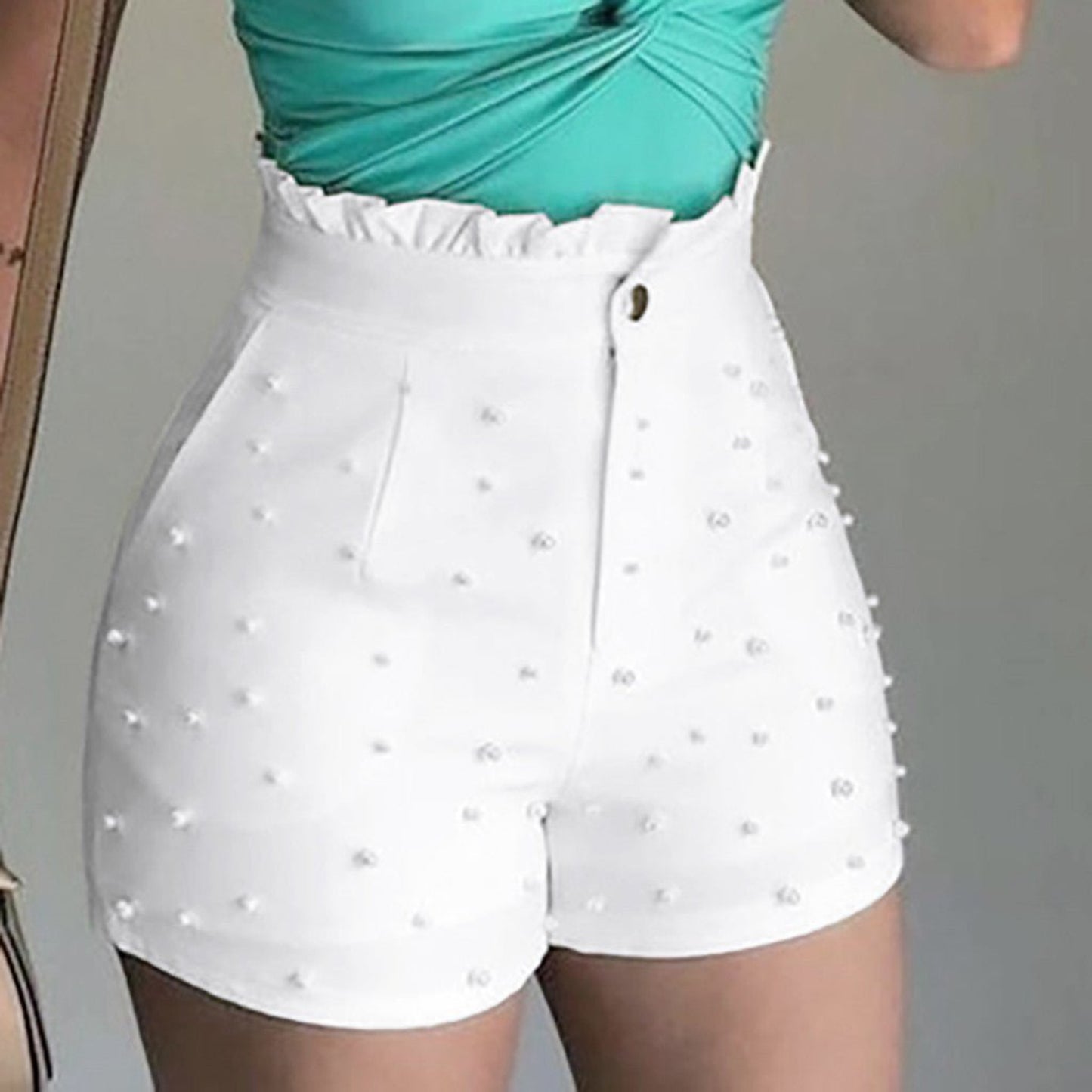 Embroidered Flares Skinny High Waist Shorts - Body Central