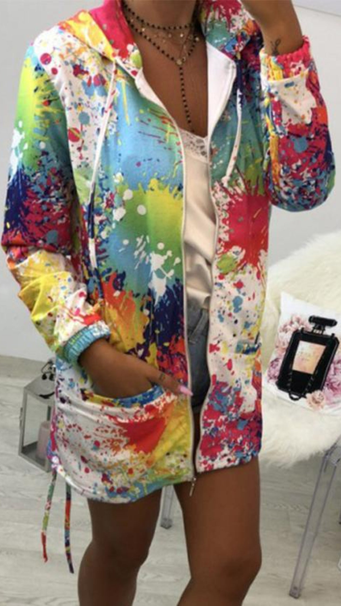 Fashion Tie Dyeing Outwear Hooded Jacket - Body Central