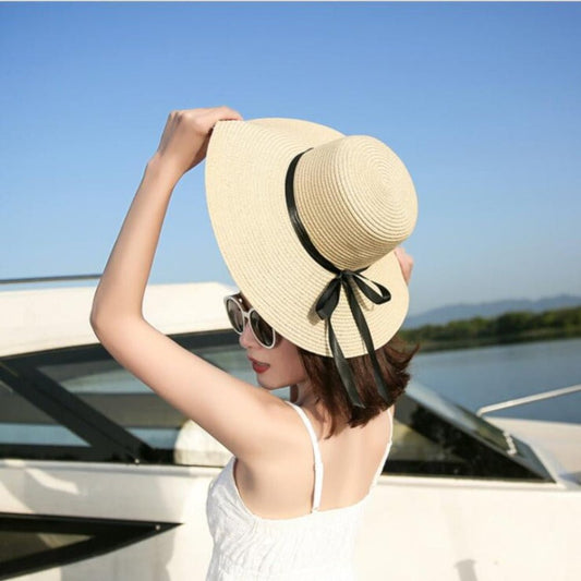 Foldable Wide Brim Floppy Straw Sun Hat - Body Central