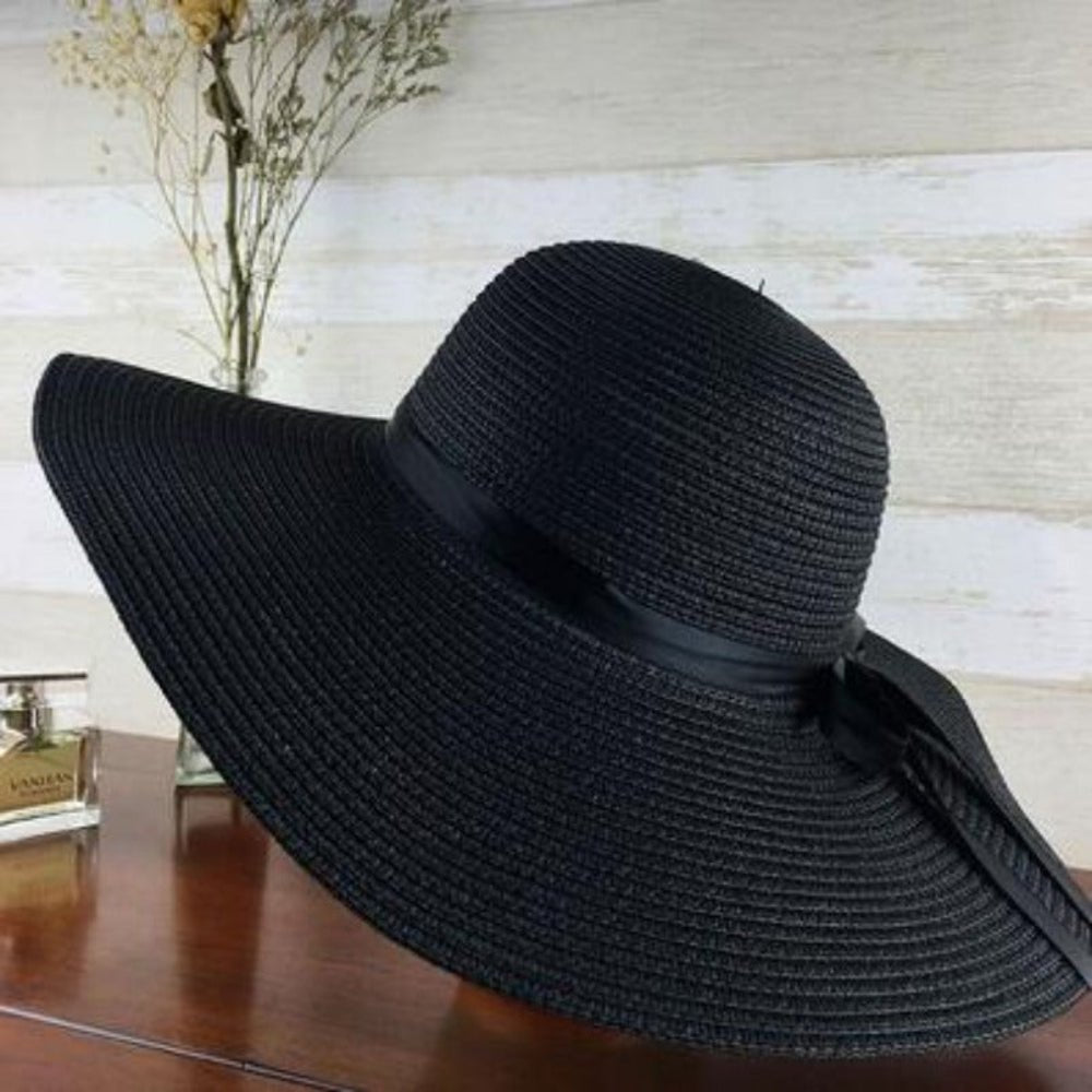 Foldable Wide Brim Floppy Straw Sun Hat - Body Central