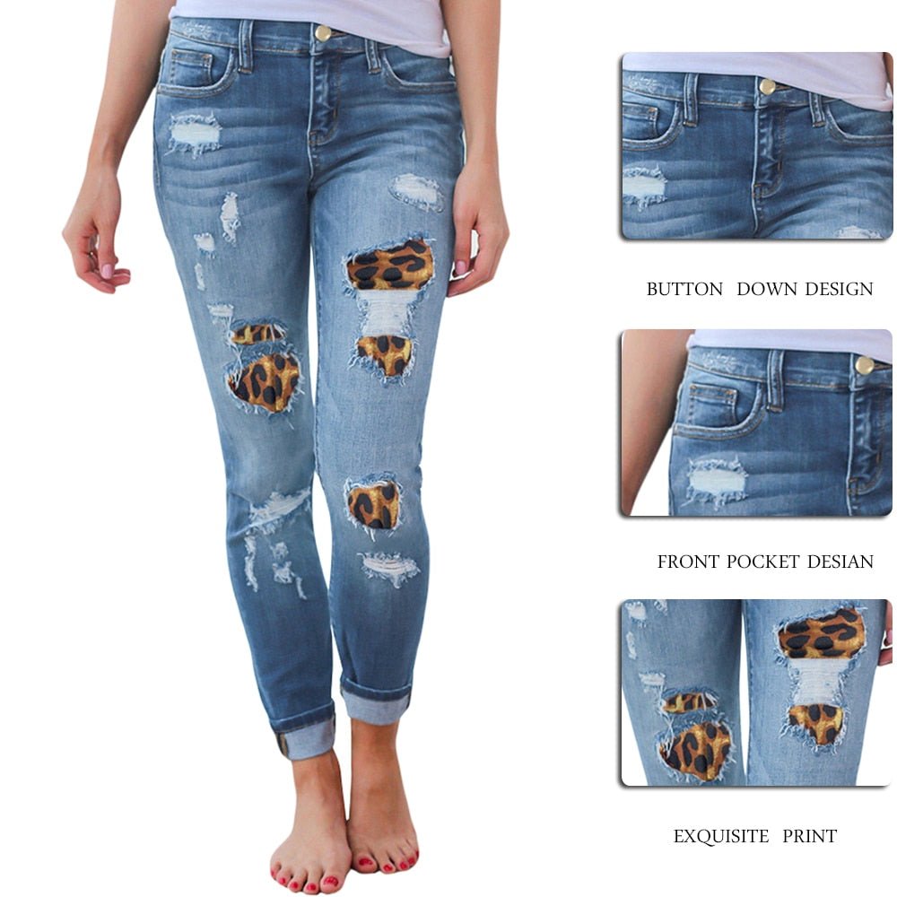 High Waist Patchwork Irregular Ribbed Holes Pencil Stretch Slim Skinny Jeans - Body Central