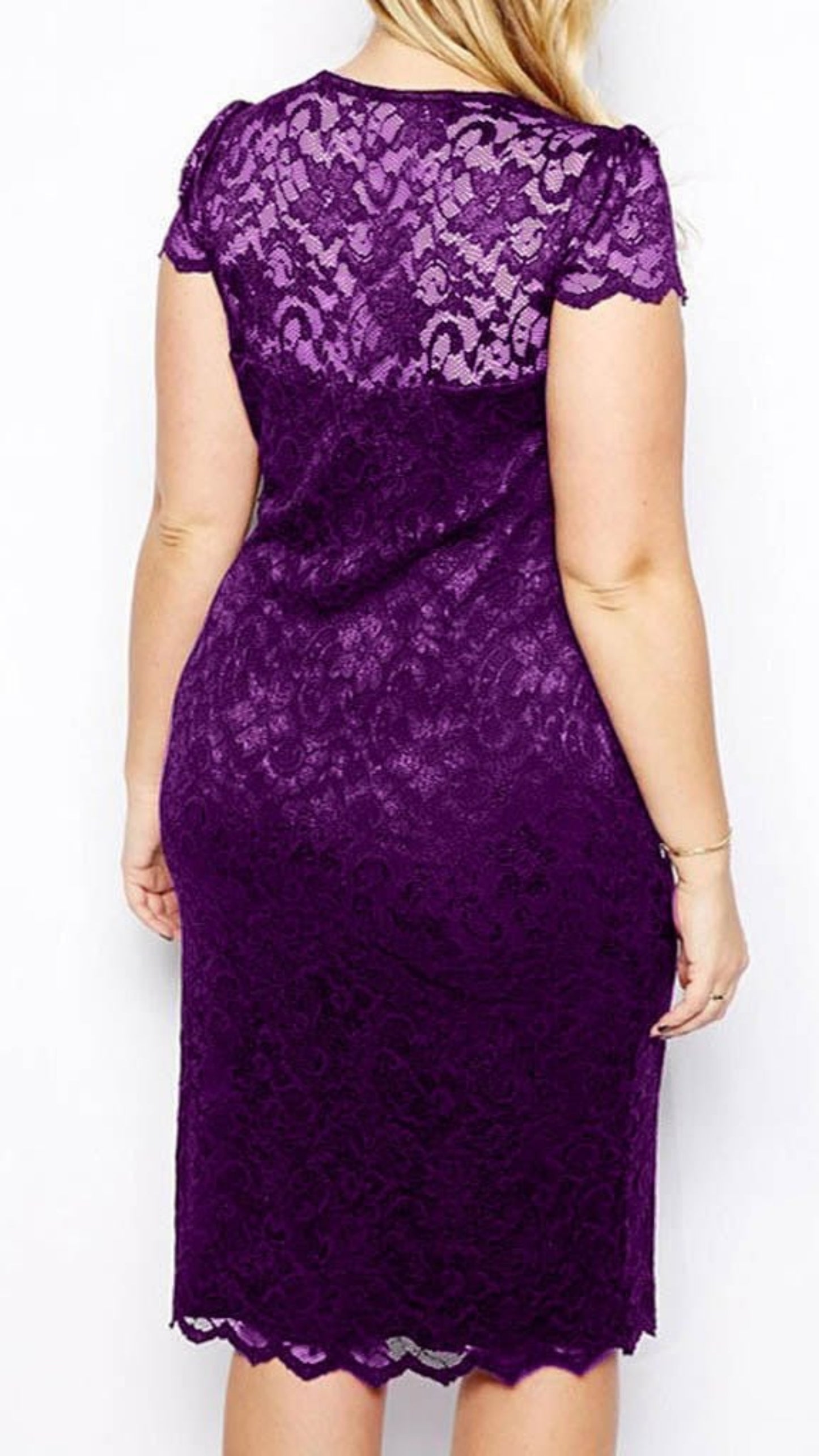 Lace Short Sleeve V Neck Bodycon Dress - Body Central