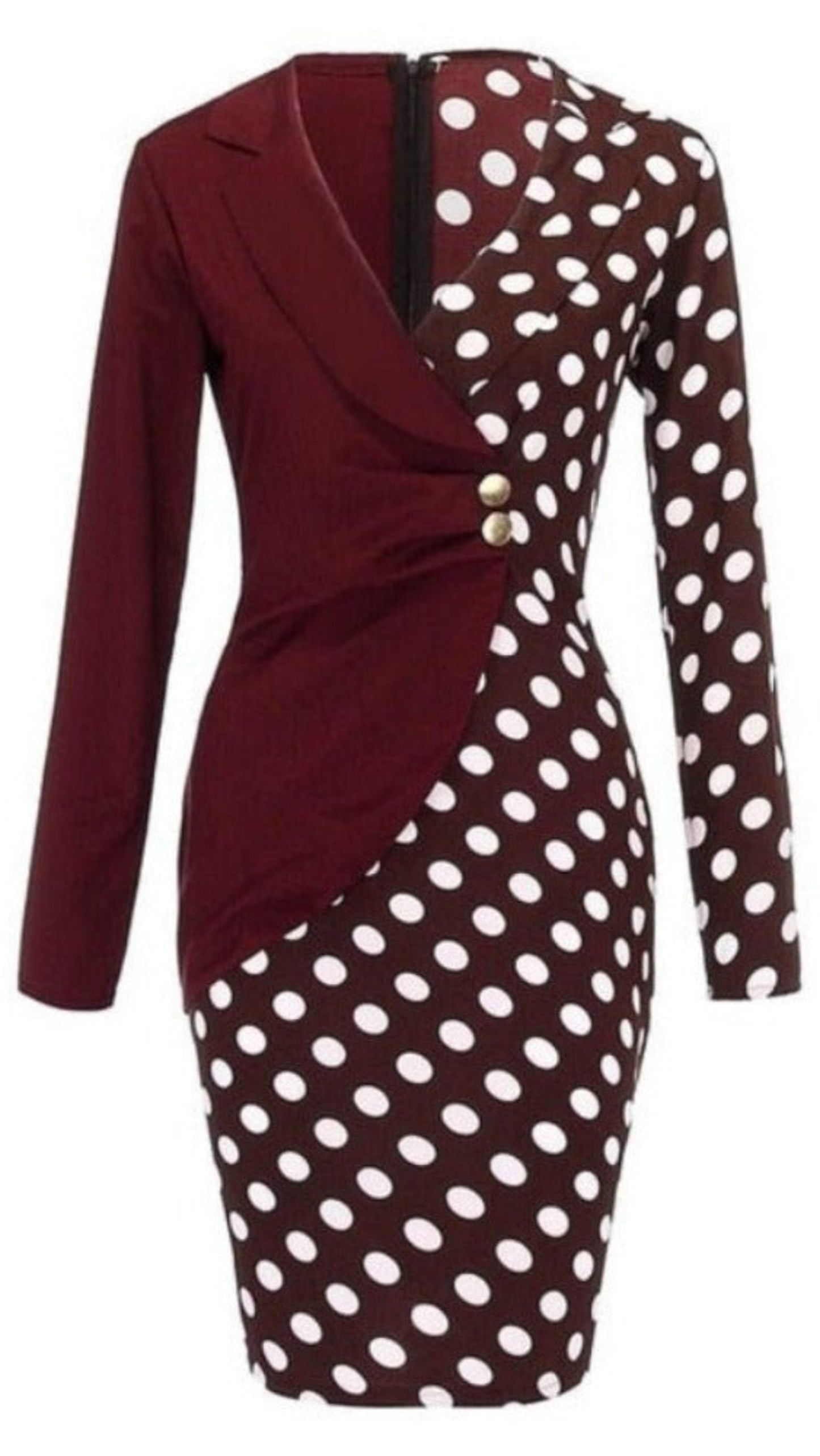 Long Sleeve Buttons Formal Dress Solid Turn Down Neck - Body Central