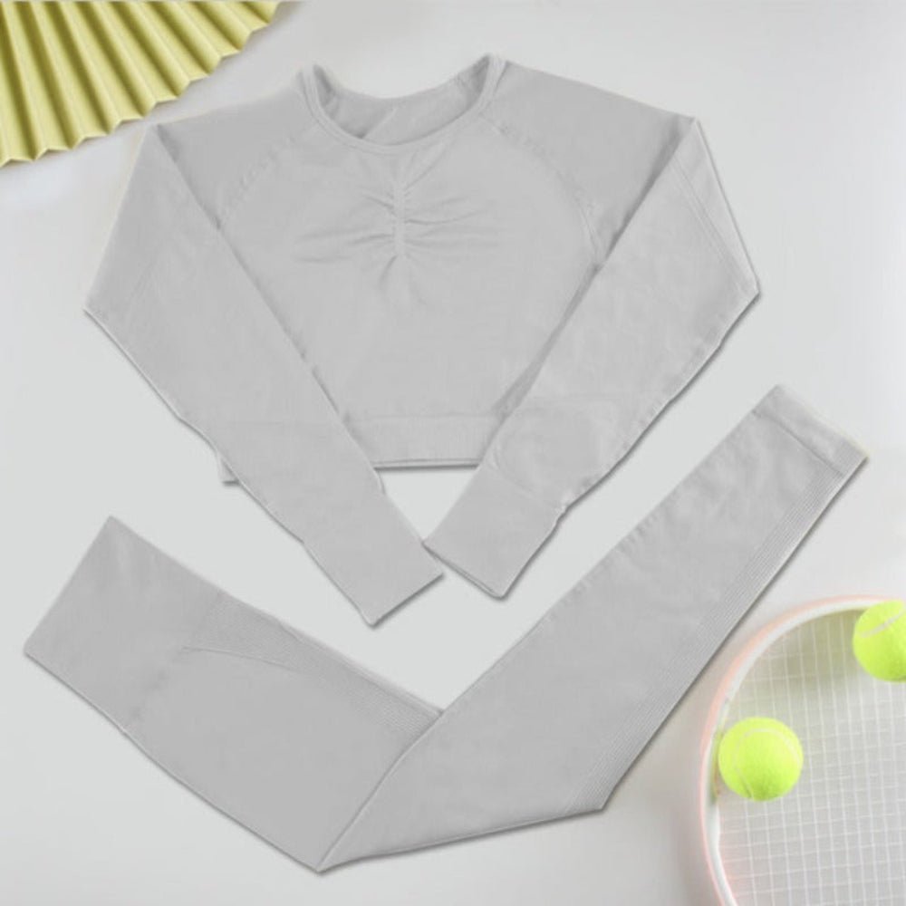 Long Sleeve Sports Set Fitness Yoga High Waist Leggings - Body Central