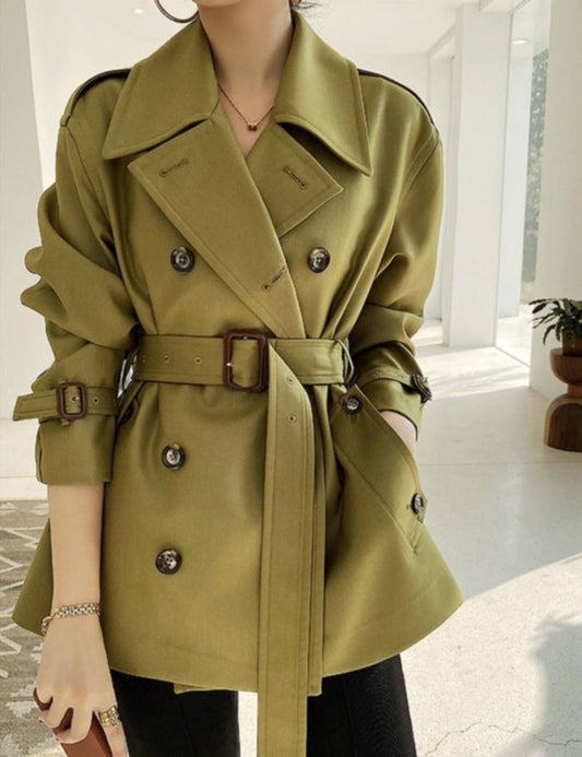 Long Trench Double Breasted Windbreaker Slimk Coat - Body Central