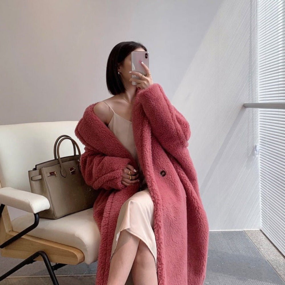Luxury Long Fur Loose Lapel Shaggy Warm Fluffy Coat - Body Central