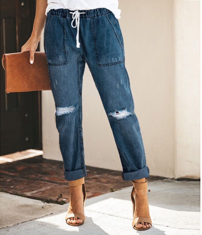 Mid Waist Boyfriend Jeans - Body Central