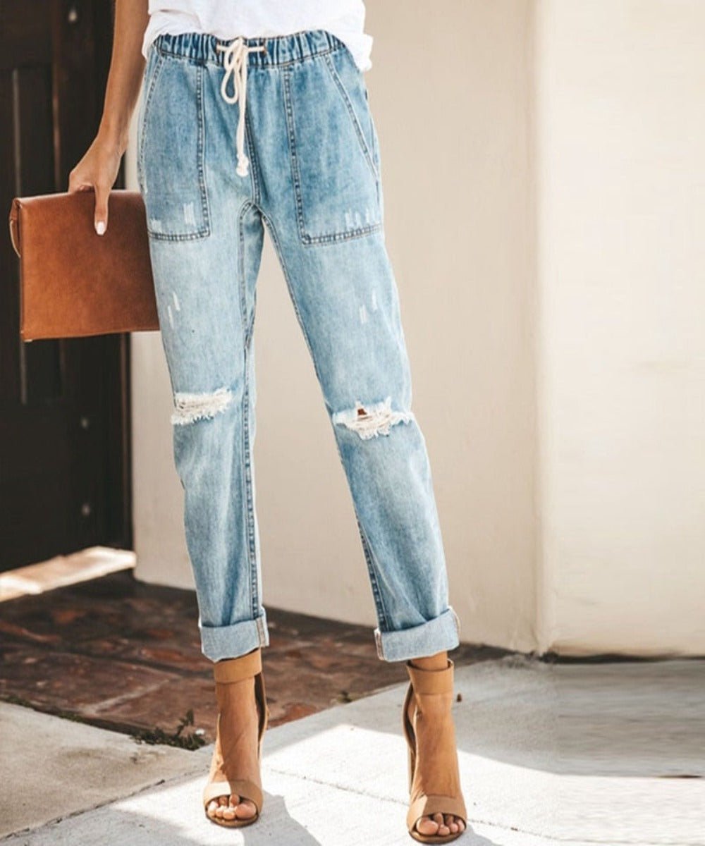 Mid Waist Boyfriend Jeans - Body Central