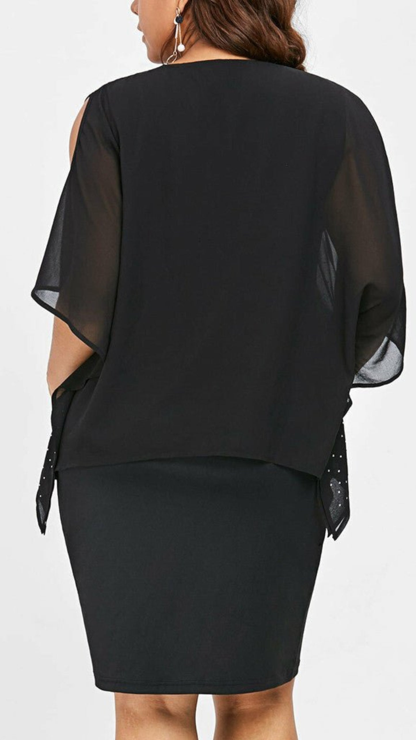 O Neck Overlay Asymmetric Diamonds Elegant Dress - Body Central