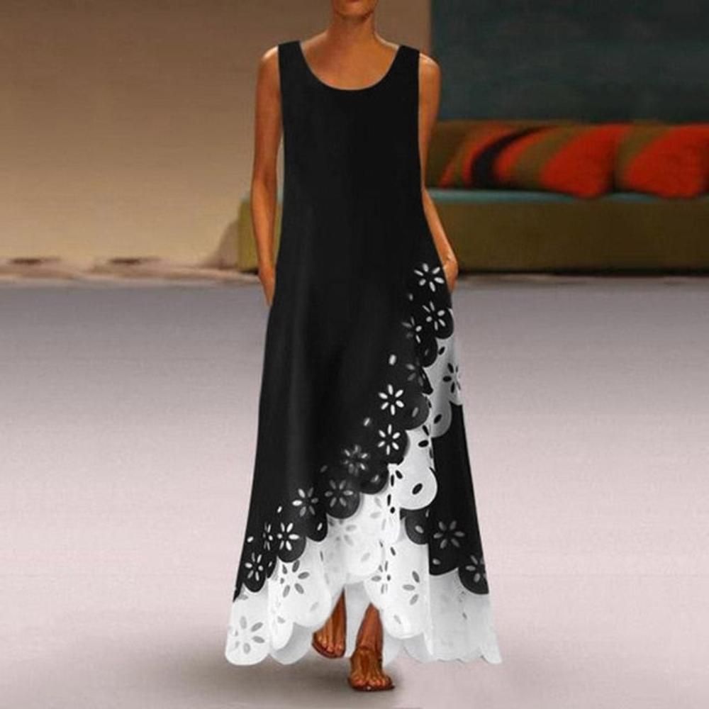Sleeveless Round Neck Maxi Dress - Body Central