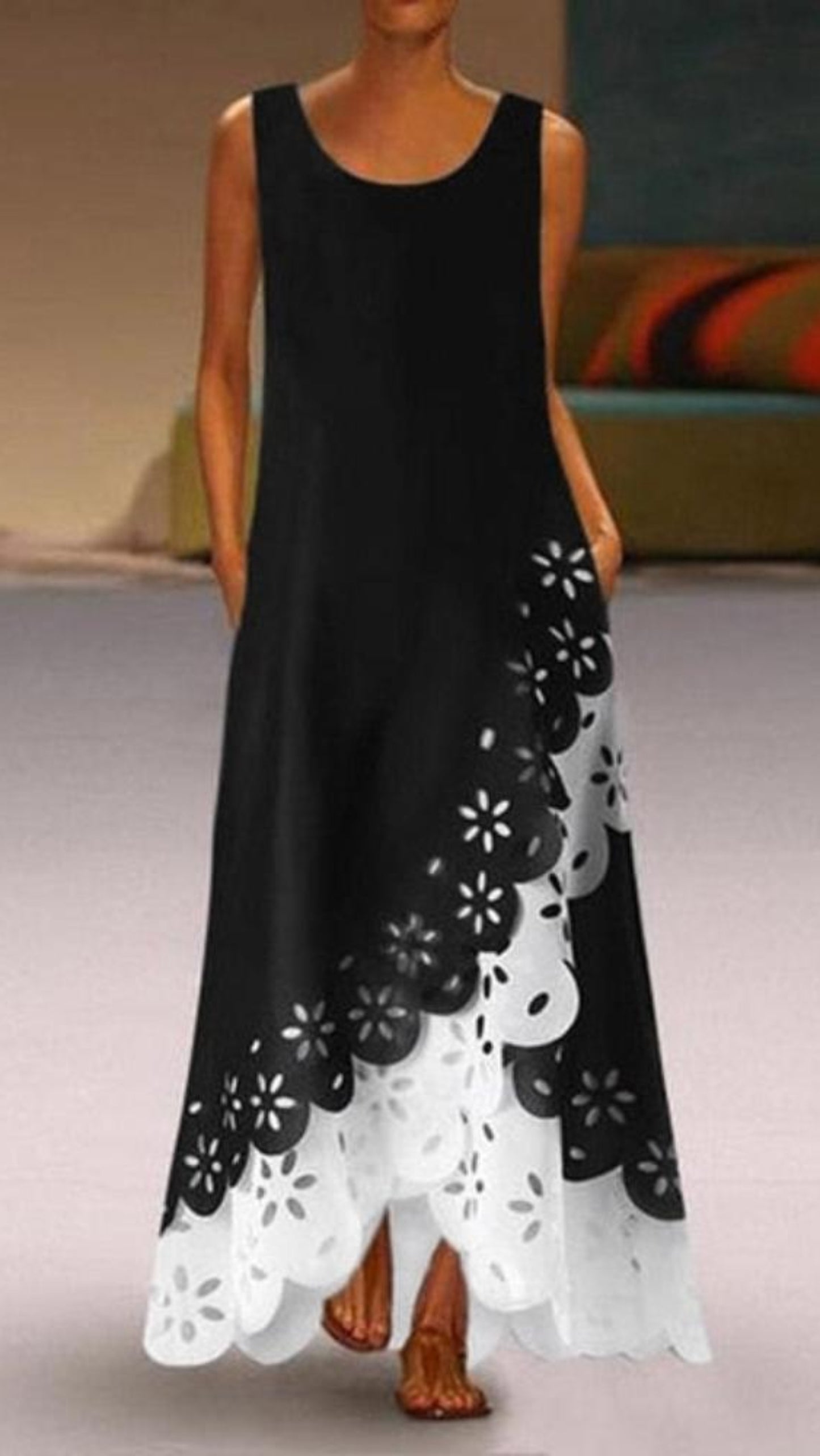 Sleeveless Round Neck Maxi Dress - Body Central