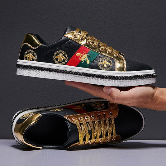 Stylish Brand Embroidered Skateboarding Sneakers - Body Central