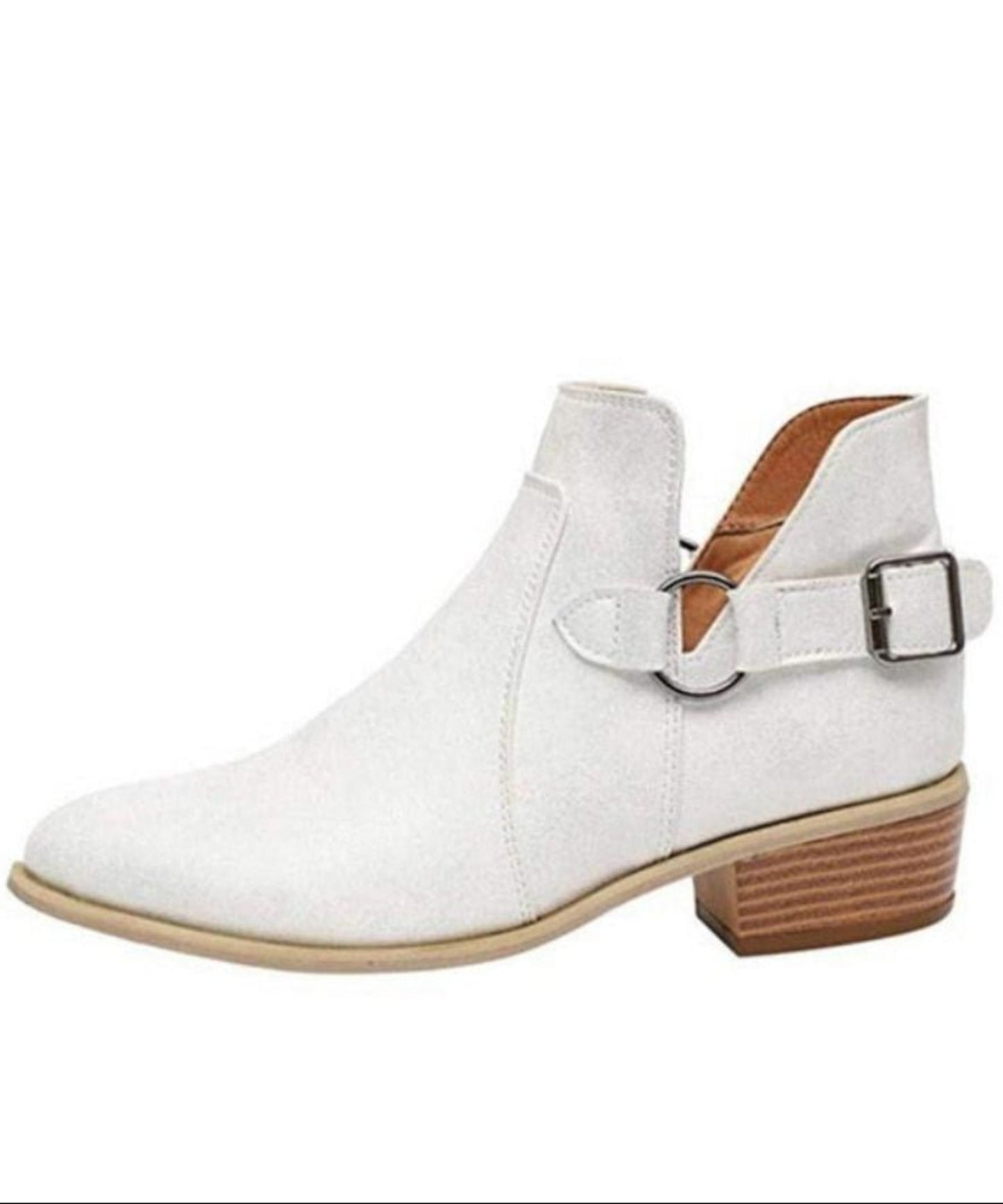 Suede Leather Buckle High Heels Zipper Boots - Body Central