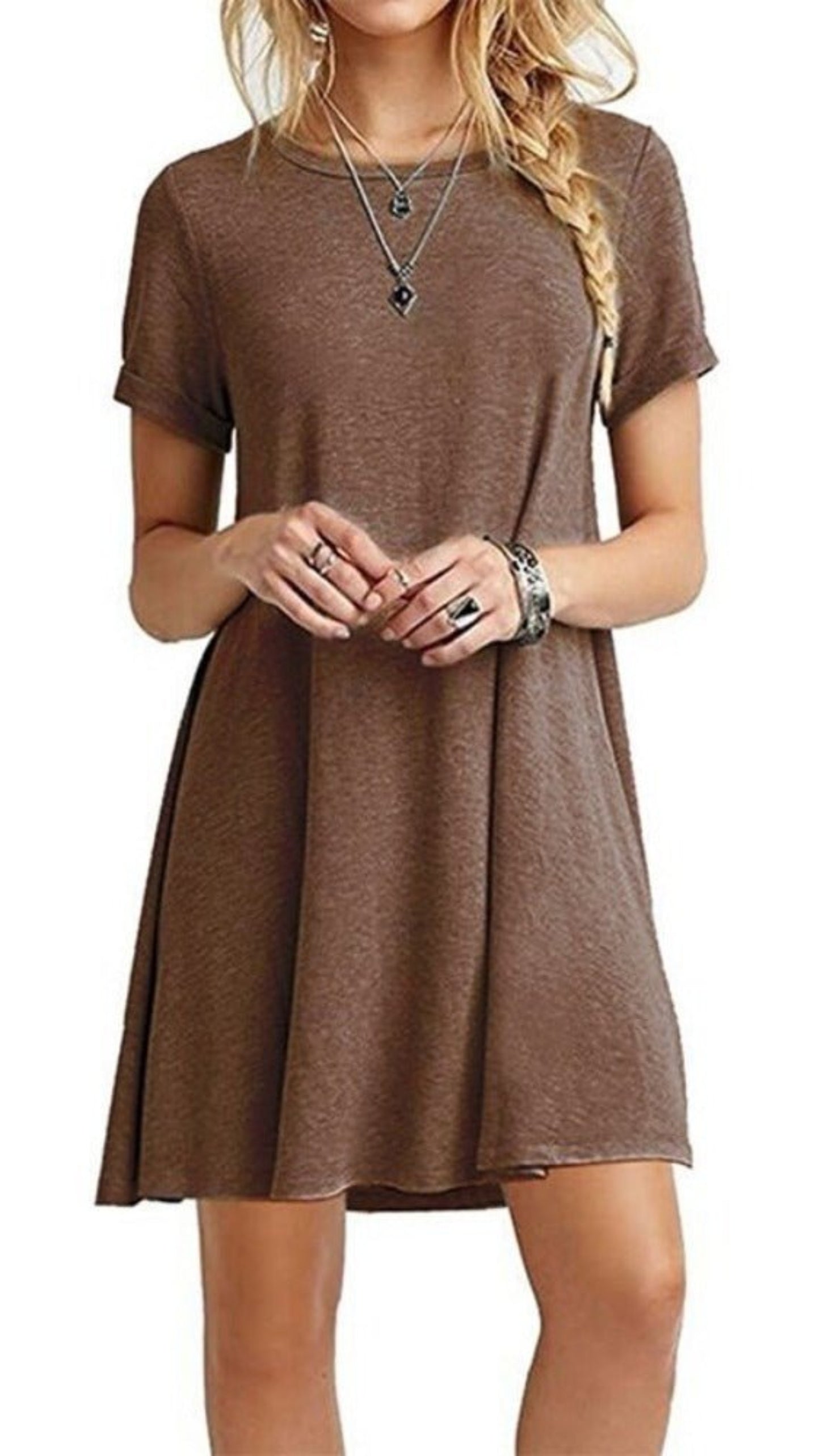 Summer Mini Short Sleeve Beach Loose Dress - Body Central