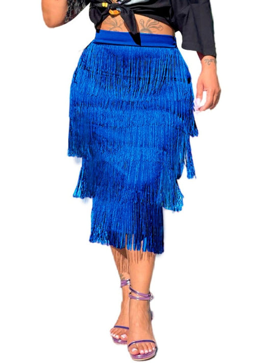 Tassel Fringe Bodycon Pencil Skirts - Body Central