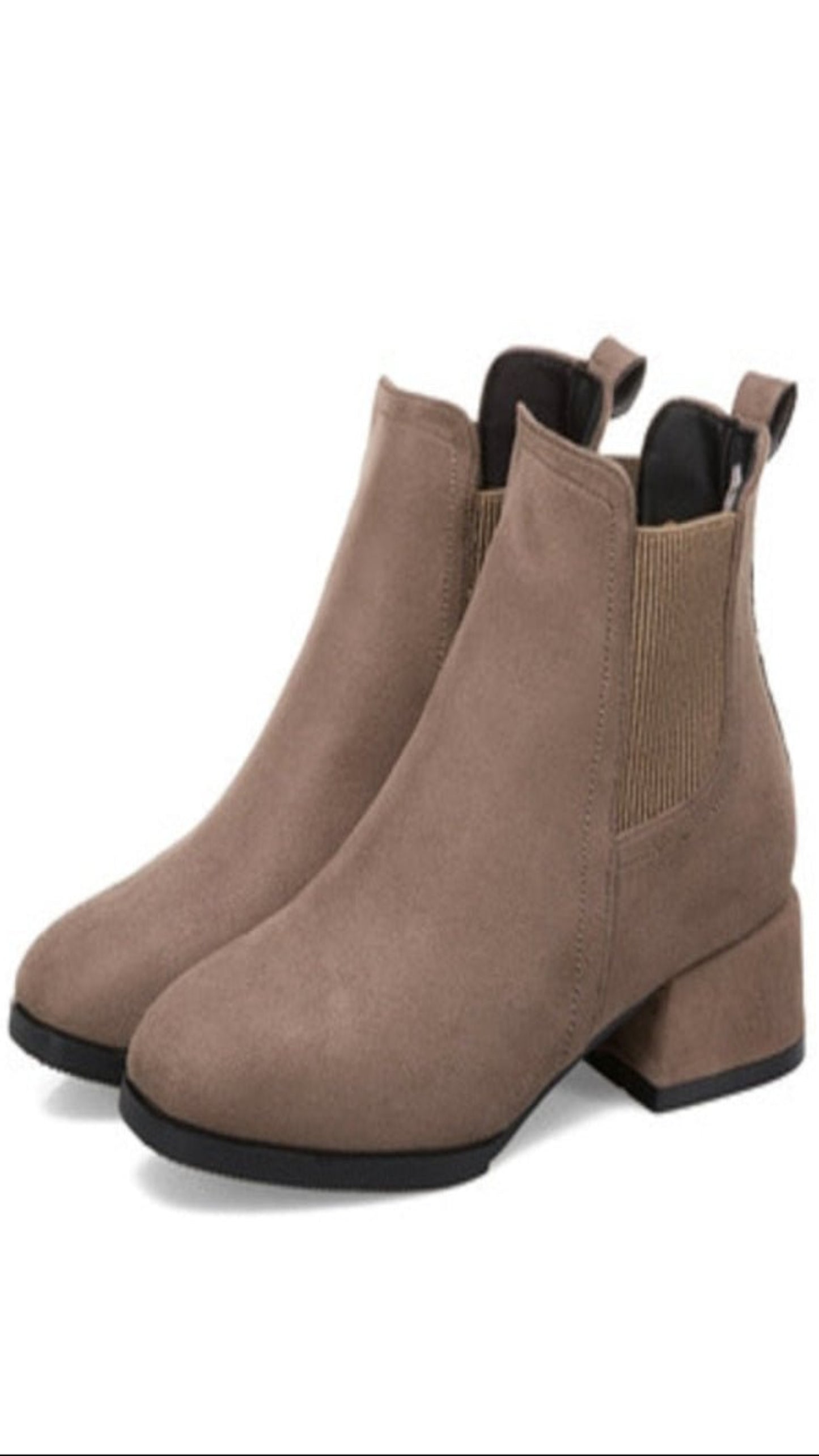 Thick Heel Slip On Ankle Boots - Body Central