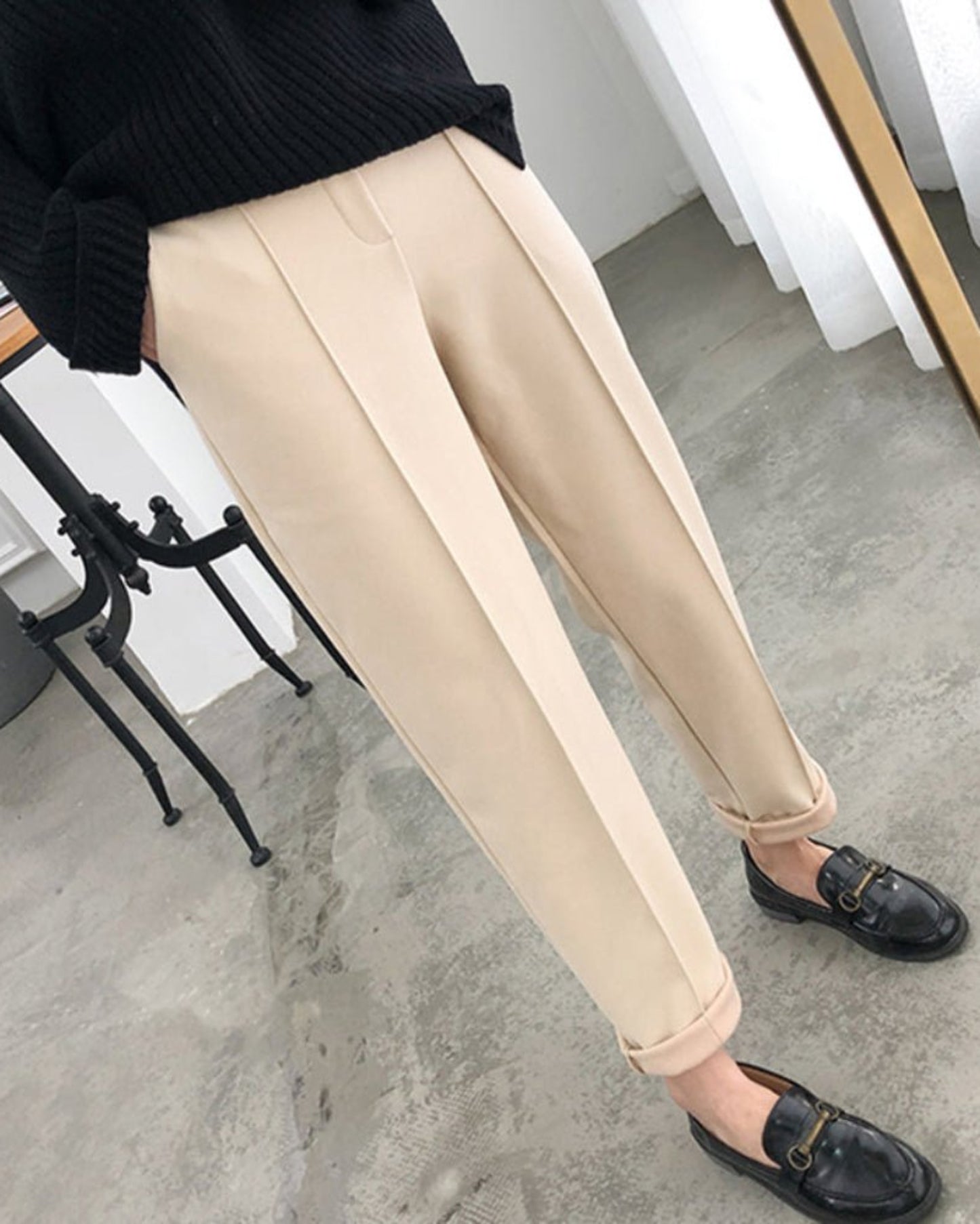 Thicken Wool Loose OL Style Pencil Pants - Body Central