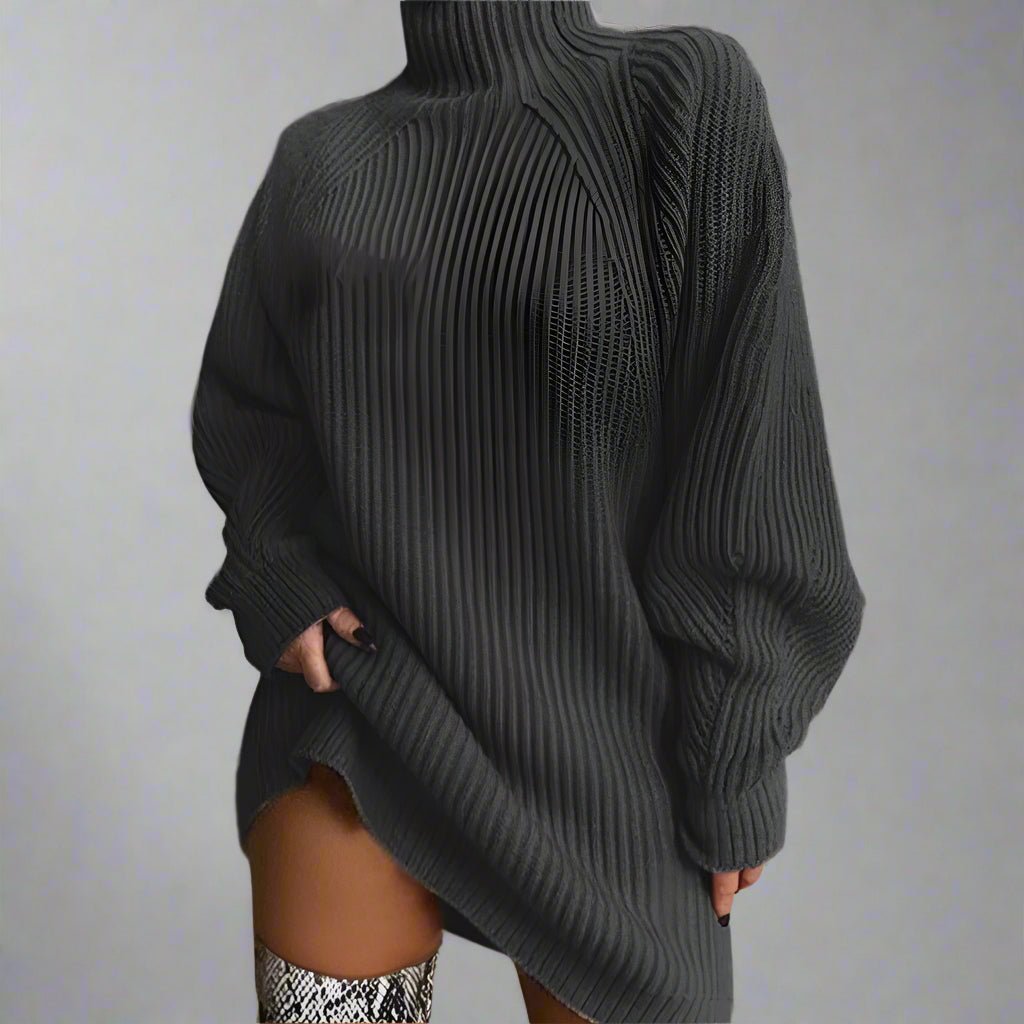 Turtleneck Long Sleeve Sweater Autumn Winter Dress - Body Central