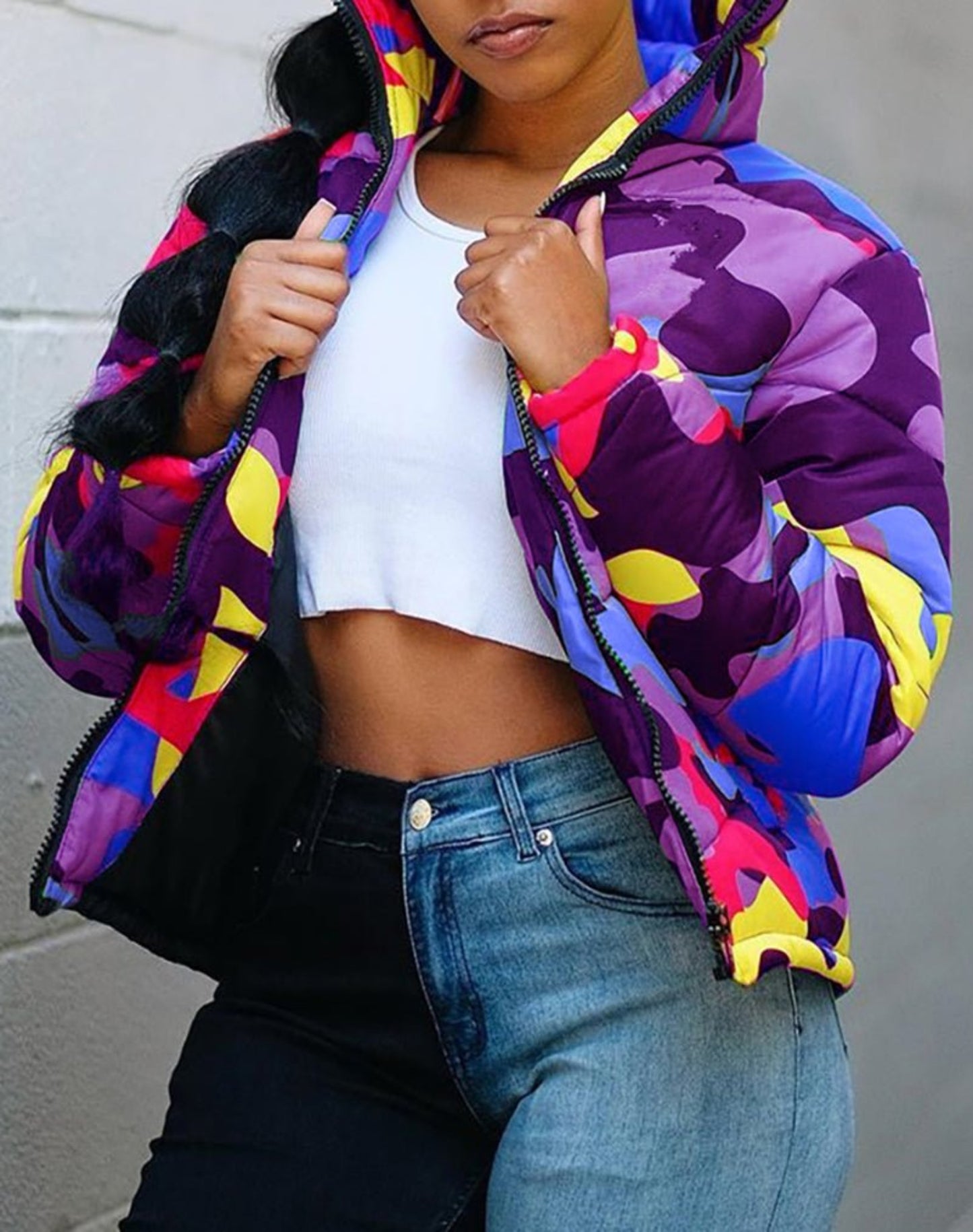 Warm Down Bubble Thick Crop Coat - Body Central
