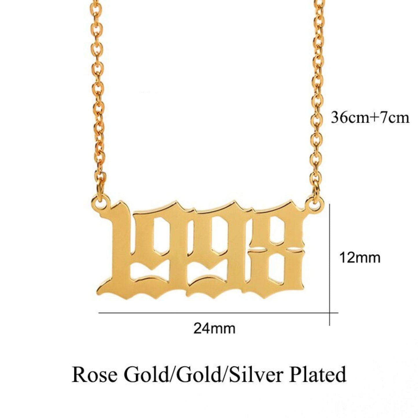 Year Number Pendant Long Chain Necklace - Body Central