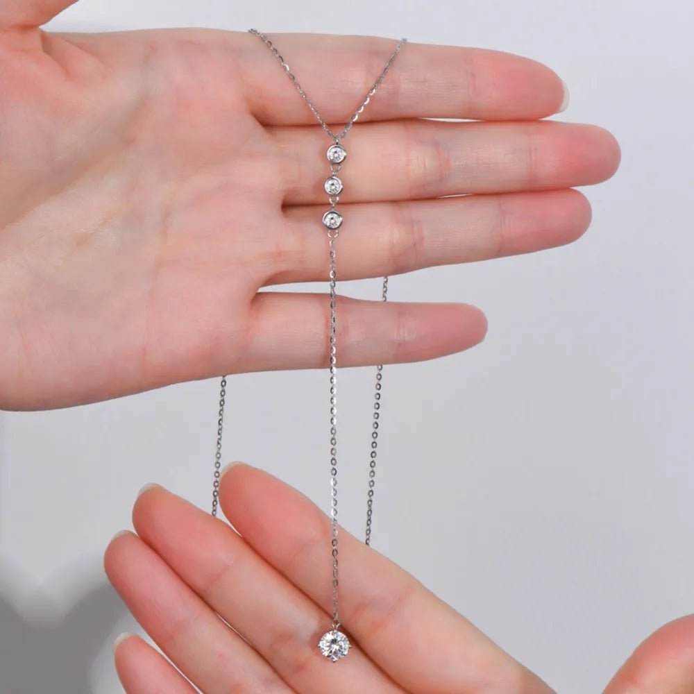 1.3 Carat Moissanite 925 Sterling Silver Drop Necklace - Body Central