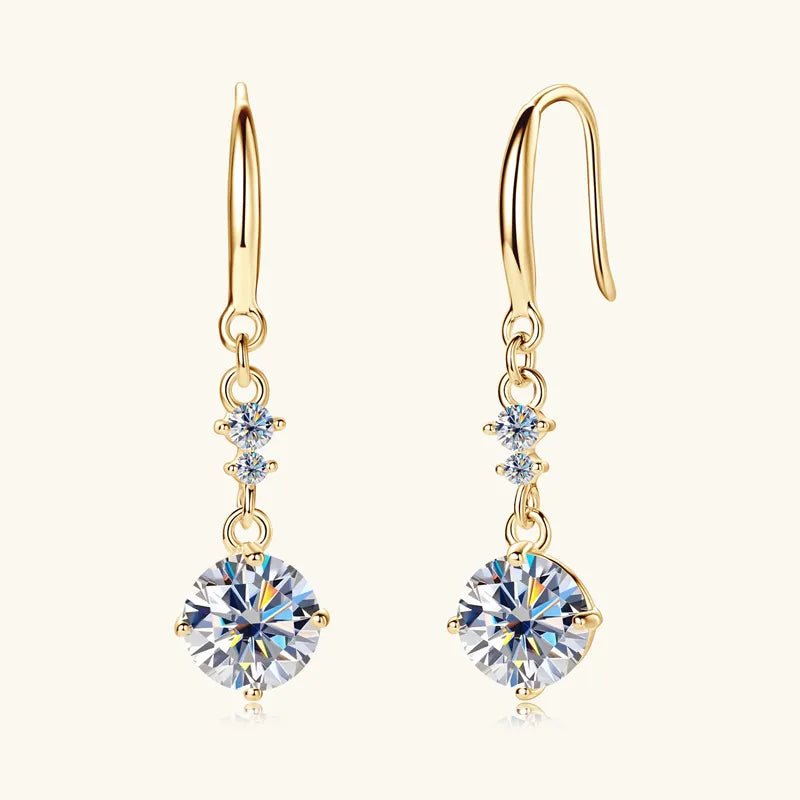 2 Carat Moissanite Stone Earrings - 925 Sterling Silver - Body Central