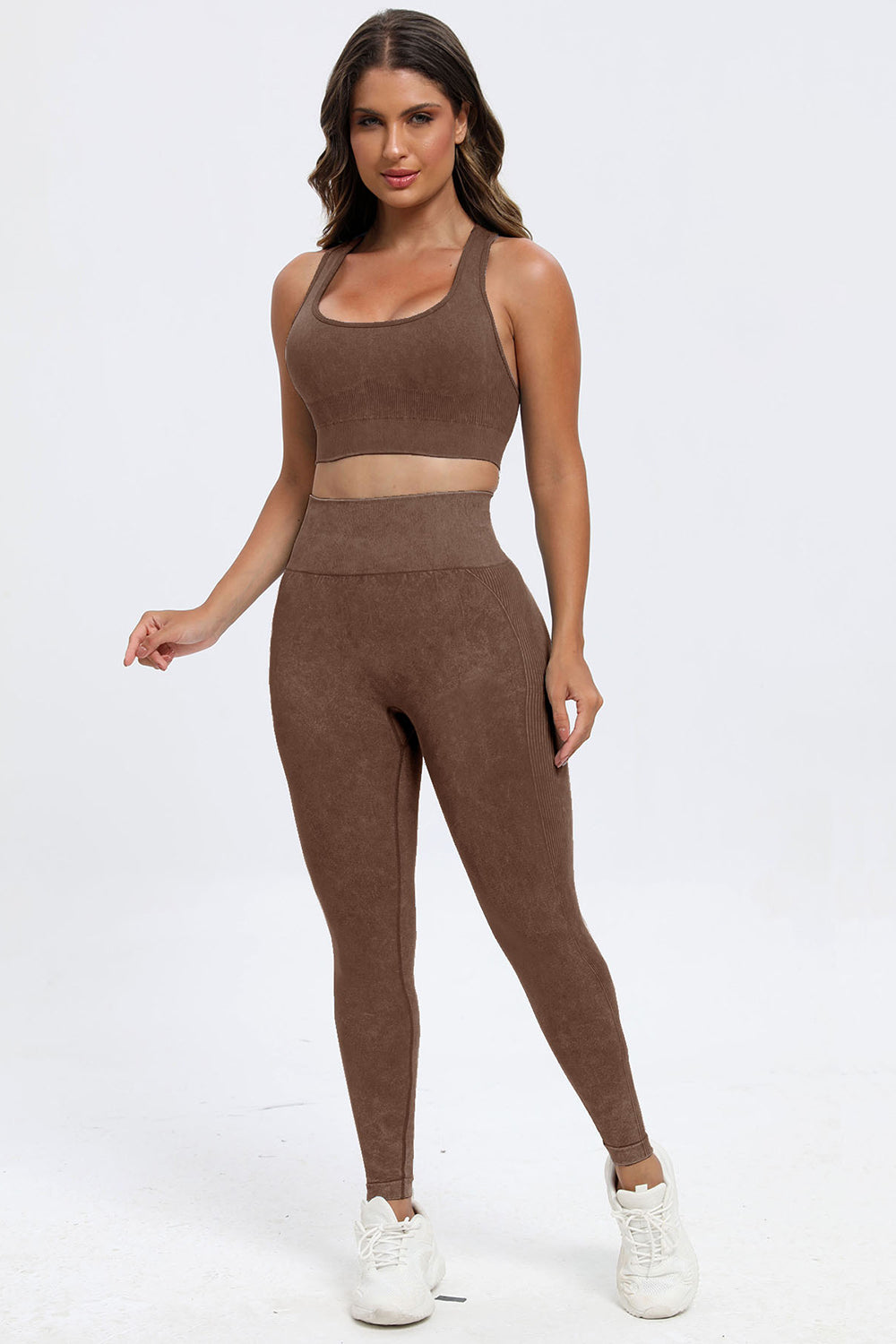 3 Piece Washed Square Neck Wide Strap Active Set - Body Central Store