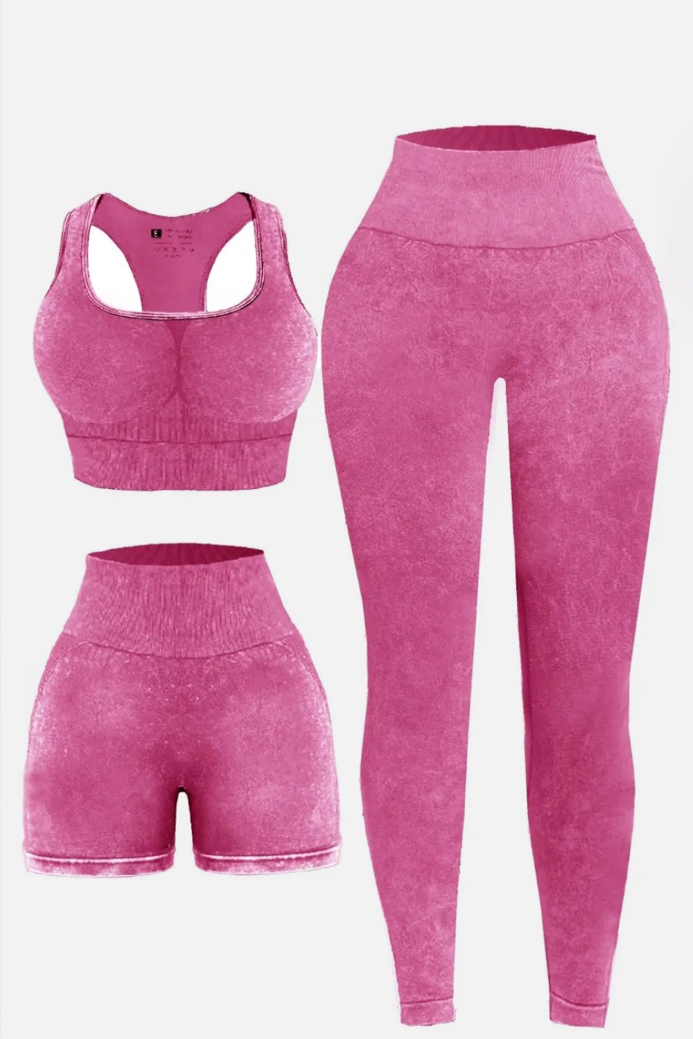 3 Piece Washed Square Neck Wide Strap Active Set - Body Central Store