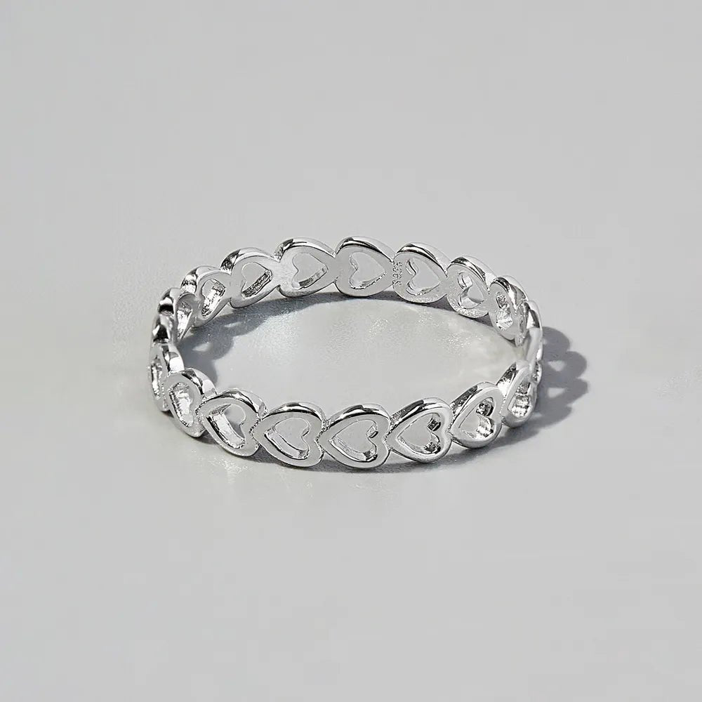 925 Sterling Silver Heart Link Ring - Body Central