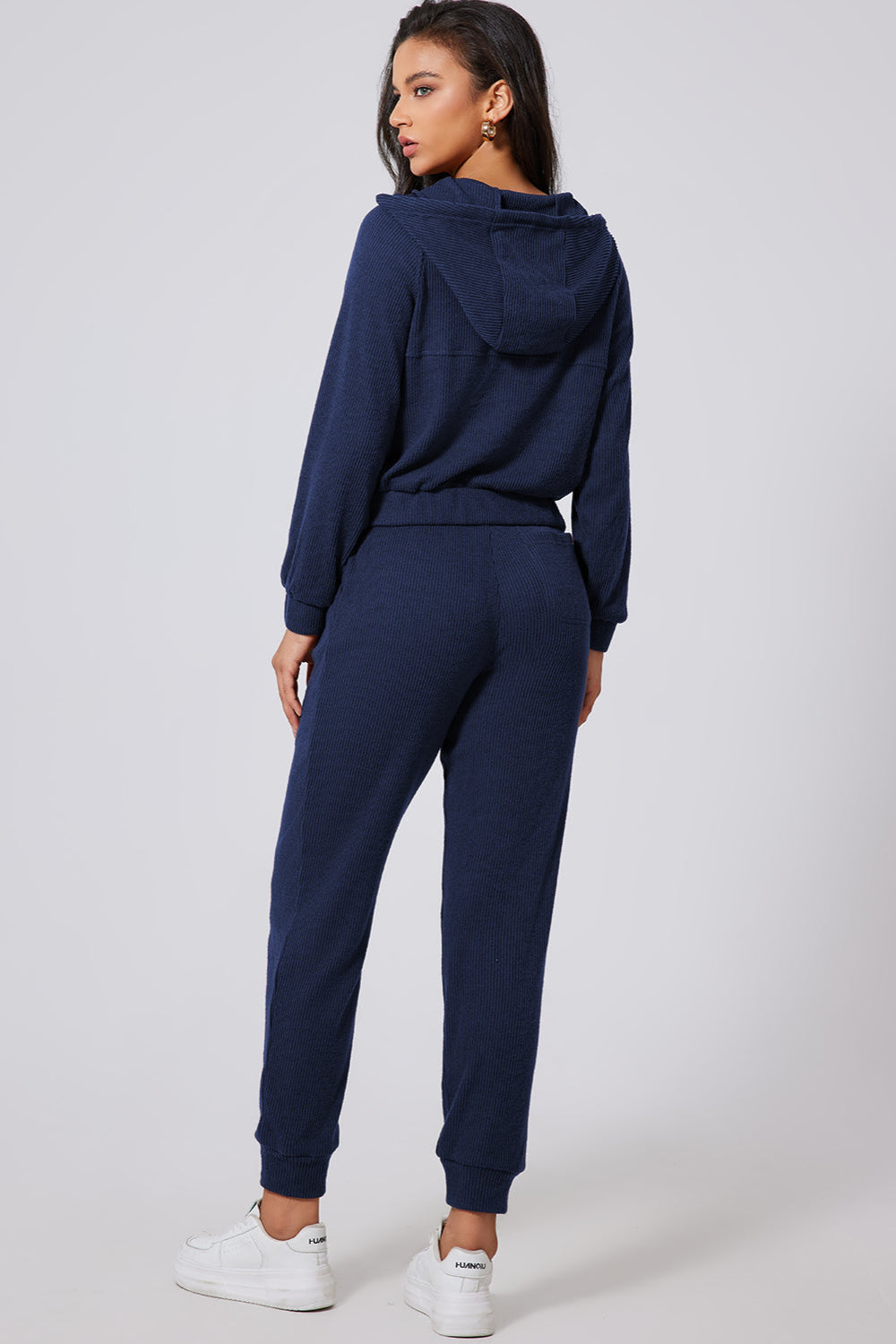 Drawstring Half Zip Hoodie and Joggers Active Set - Body Central Store