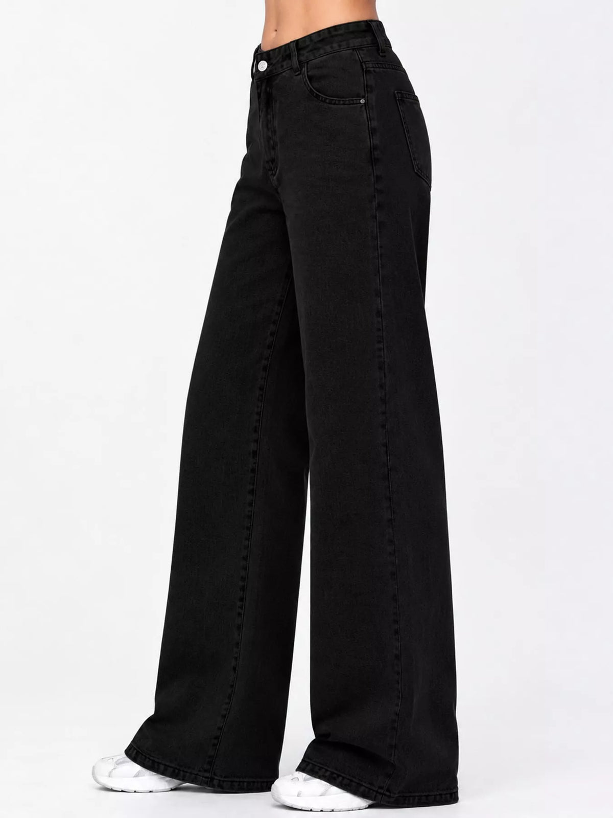 High-Waisted Vintage Wash Jeans
