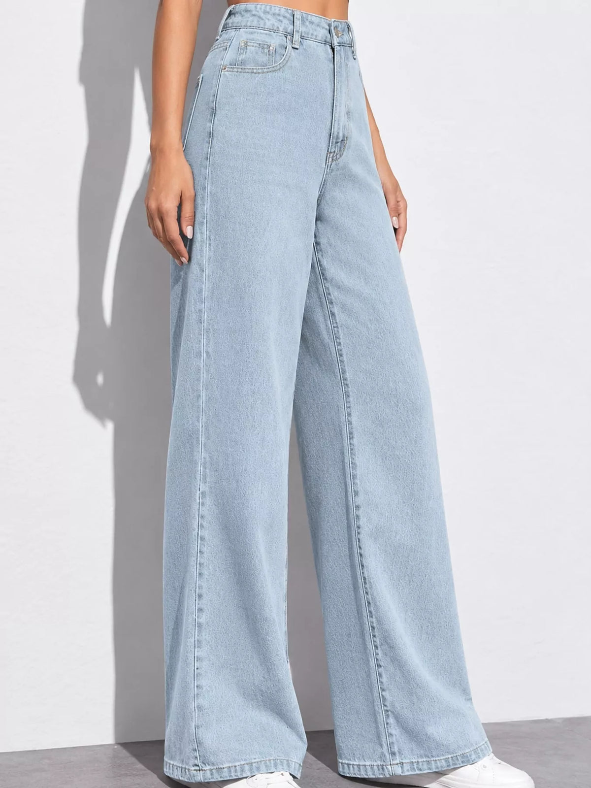 High-Waisted Vintage Wash Jeans