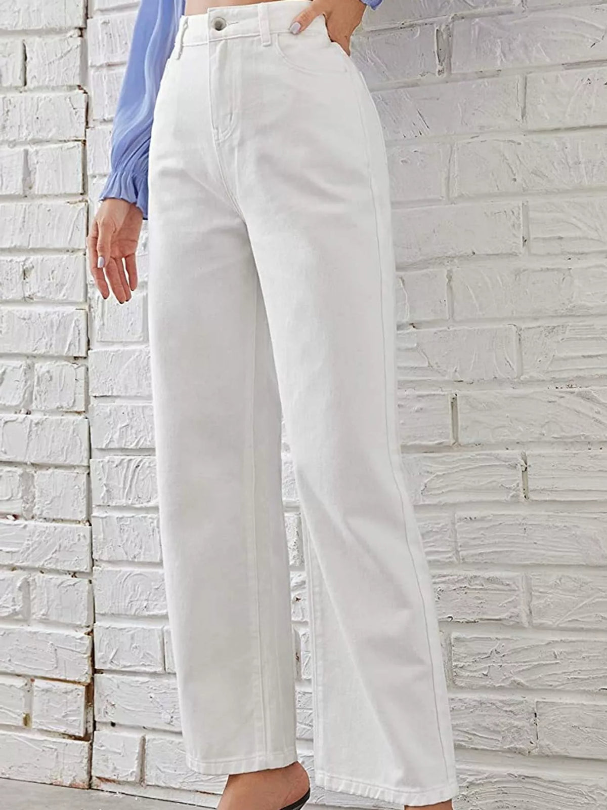 High-Waisted Vintage Wash Jeans