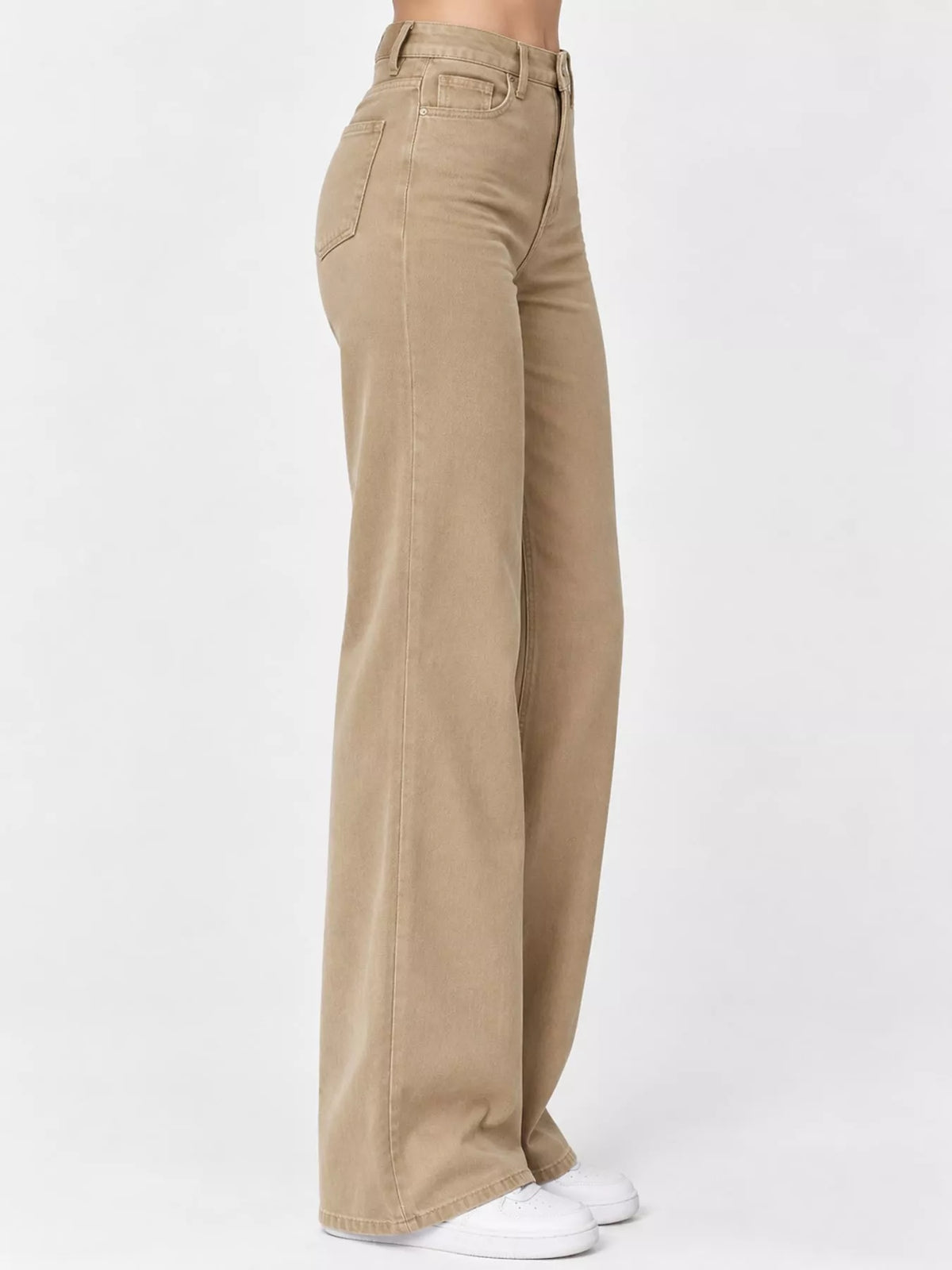 High-Waisted Vintage Wash Jeans