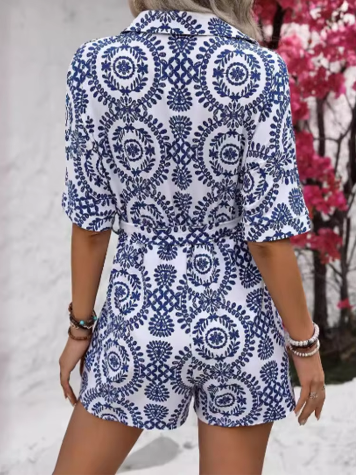 Lantern Sleeve Ruffle V-Neck Bow Belt A-Line Dress