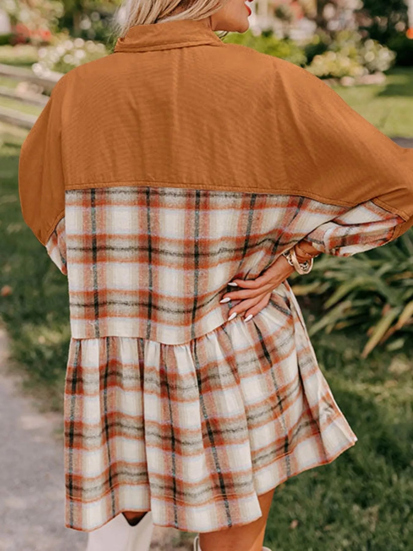 Plaid Button Front Mini Dress | Body Central