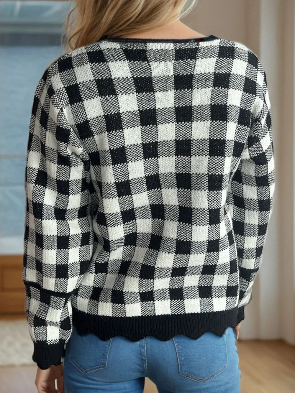 Plaid V-Neck Button Up Cardigan | Body Central
