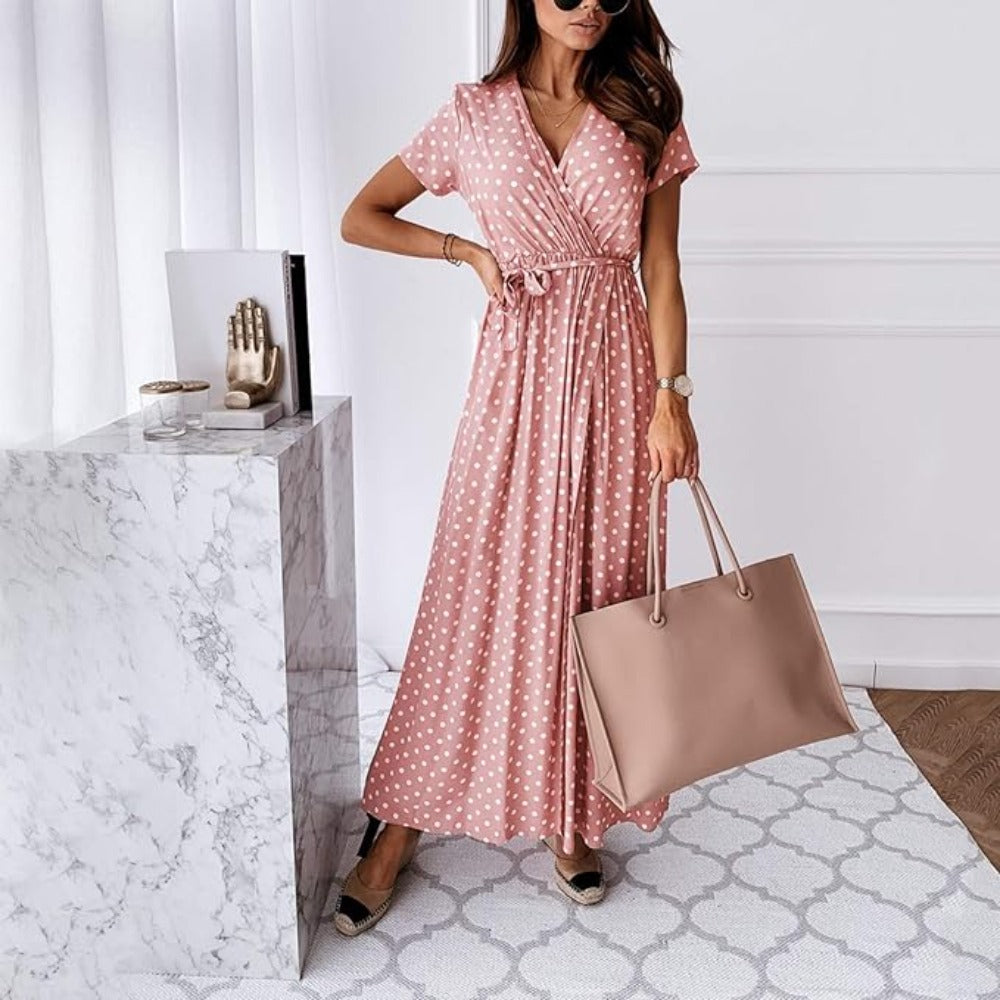Summer Polka Dot Fashion Split Beach Long Dress | Body Central